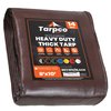 Tarpco Safety 10 ft L x 0.5 mm H x 8 ft W Heavy Duty 14 Mil Tarp, Brown/Black, Polyethylene TS-102-8X10